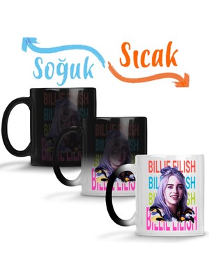 Baskı Dükkanı Billie Eilish 013 Sihirli Kupa Bardak Porselen