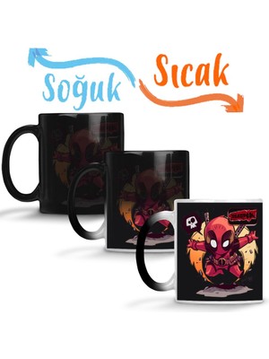 Baskı Dükkanı Deadpool 01 Sihirli Kupa Bardak Porselen