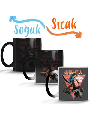 Baskı Dükkanı Shingeki No Kyojin Attack On Titan Sihirli Kupa Bardak Porselen