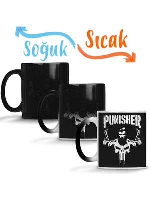 Baskı Dükkanı The Punisher Sihirli Kupa Bardak Porselen