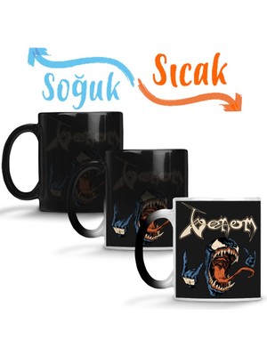 Baskı Dükkanı Venom Metalhead Sihirli Kupa Bardak Porselen