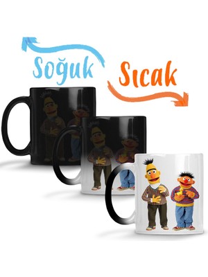 Baskı Dükkanı Susam Sokağı Edi & Büdü 2 Sihirli Kupa Bardak Porselen