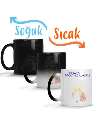 Baskı Dükkanı Howls Moving Castle Anime One Piece Naruto Death Note Hellsing Sihirli Kupa Bardak Porselen
