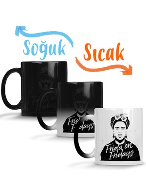 Baskı Dükkanı Frida Kahlo 010 Sihirli Kupa Bardak Porselen