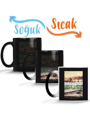 Baskı Dükkanı Ocean Side Sihirli Kupa Bardak Porselen