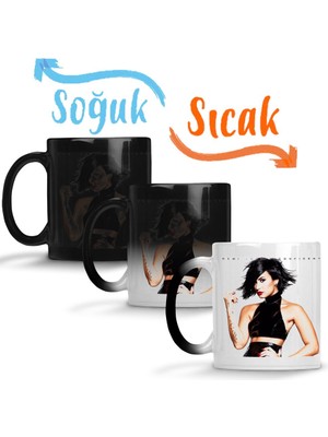 Baskı Dükkanı Demi Lovato Confident Sihirli Kupa Bardak Porselen