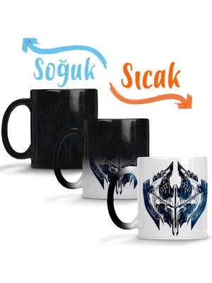 Baskı Dükkanı League Of Legends Noxus Crest Sihirli Kupa Bardak Porselen