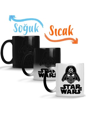 Baskı Dükkanı Star Wars Logo Sihirli Kupa Bardak Porselen