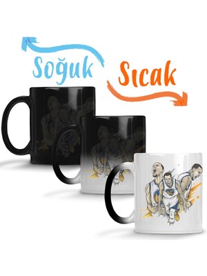 Baskı Dükkanı Stephen Curry Scream Sihirli Kupa Bardak Porselen