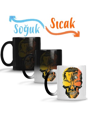 Baskı Dükkanı Caveiras Sihirli Kupa Bardak Porselen