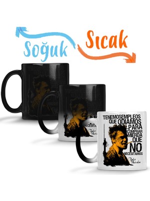 Baskı Dükkanı Tyler Durden 2 Sihirli Kupa Bardak Porselen