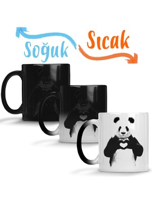 Baskı Dükkanı Dolce Panda Sihirli Kupa Bardak Porselen