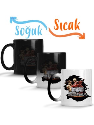 Baskı Dükkanı Attack On Titan Sihirli Kupa Bardak Porselen