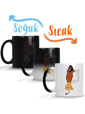 Baskı Dükkanı Cepte Kaplan Aslan Sihirli Kupa Bardak Porselen