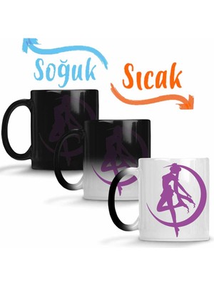 Baskı Dükkanı Sailor Moon Anime 02 Sihirli Kupa Bardak Porselen