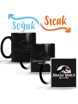Baskı Dükkanı Jurassic World Sihirli Kupa Bardak Porselen