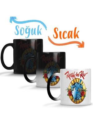 Baskı Dükkanı Rock In Rio 2017 Guns N' Roses Sihirli Kupa Bardak Porselen