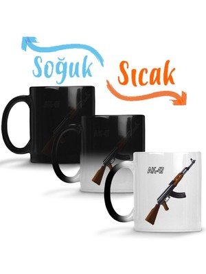 Baskı Dükkanı Ak 47 Sihirli Kupa Bardak Porselen