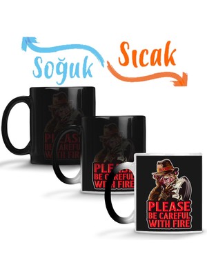 Baskı Dükkanı Smokey The Bear Please Be Careful With Fire Sihirli Kupa Bardak Porselen