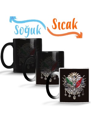Baskı Dükkanı Osmanlı Tuğrası Sihirli Kupa Bardak Porselen