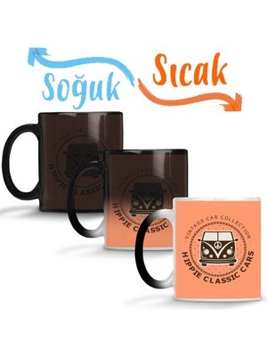 Baskı Dükkanı Kombi Hippie Sihirli Kupa Bardak Porselen