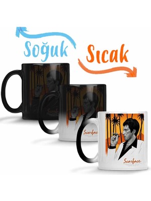 Baskı Dükkanı Scarface Sihirli Kupa Bardak Porselen