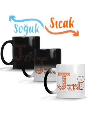 Baskı Dükkanı Bts Meets BT21 Jın Sihirli Kupa Bardak Porselen