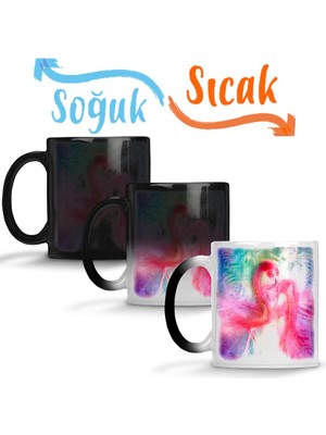 Baskı Dükkanı Retko Flamingo Sihirli Kupa Bardak Porselen