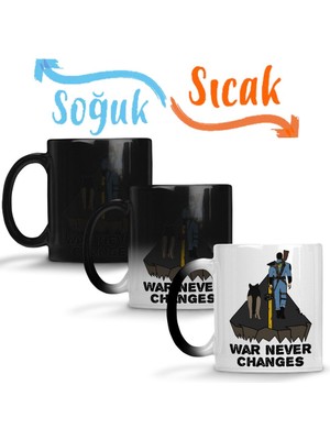 Baskı Dükkanı Fallout War Never Changes Sihirli Kupa Bardak Porselen