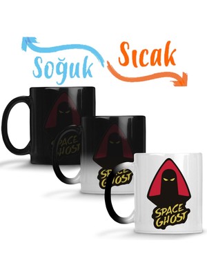 Baskı Dükkanı Space Ghost Hanna Barbera Sihirli Kupa Bardak Porselen