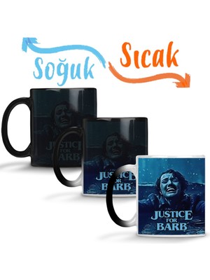Baskı Dükkanı Stranger Things Justice For Barb Sihirli Kupa Bardak Porselen