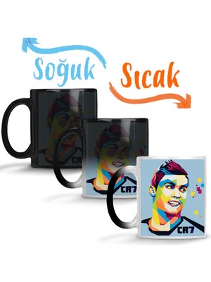 Baskı Dükkanı Cristiano Ronaldo 01 Sihirli Kupa Bardak Porselen