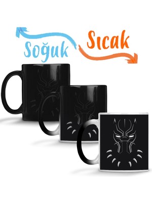 Baskı Dükkanı Pantera Negra Sihirli Kupa Bardak Porselen