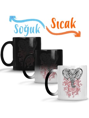 Baskı Dükkanı Elefante Sihirli Kupa Bardak Porselen