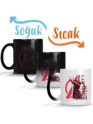 Baskı Dükkanı Avangers Scarlett Witch Sihirli Kupa Bardak Porselen