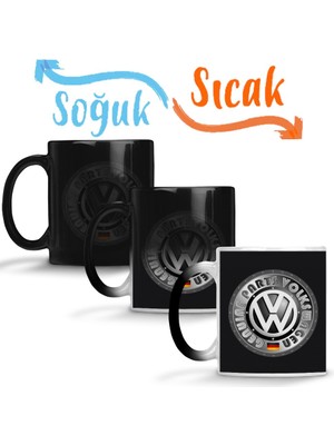 Baskı Dükkanı Volkswagen Genuine Parts Sihirli Kupa Bardak Porselen