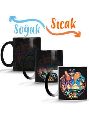 Baskı Dükkanı Battletoads Double Dragon Sihirli Kupa Bardak Porselen