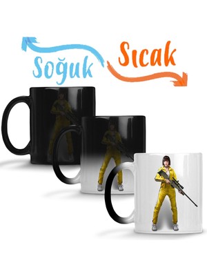 Baskı Dükkanı Female Battlegrounds Playerunknown's Battlegrounds Garena Pubg Sihirli Kupa Bardak Porselen