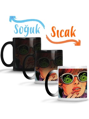 Baskı Dükkanı Ağlayan Kadın Sihirli Kupa Bardak Porselen