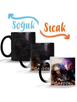 Baskı Dükkanı Bts Suga Shadow Sihirli Kupa Bardak Porselen