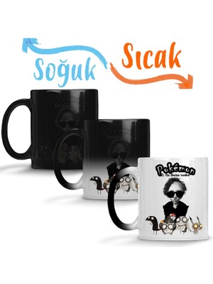 Baskı Dükkanı Pokemon Tim Burton Sihirli Kupa Bardak Porselen