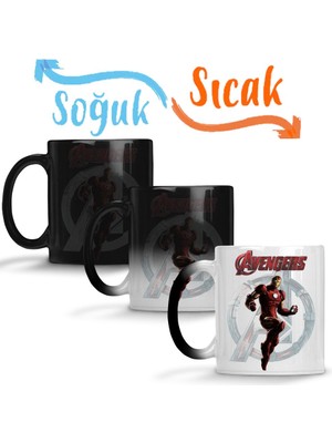 Baskı Dükkanı Avengers Iron Man Iron Man Sihirli Kupa Bardak Porselen