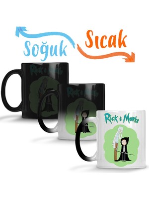 Baskı Dükkanı Rick & Morte Sihirli Kupa Bardak Porselen