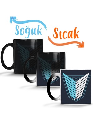 Baskı Dükkanı Attack On Titan Wings Of Freedom Sihirli Kupa Bardak Porselen