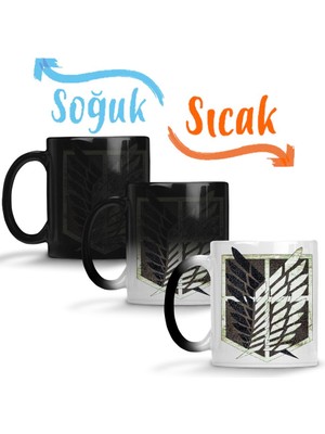 Baskı Dükkanı Attack On Titan Scouting Legion Alternative Sihirli Kupa Bardak Porselen