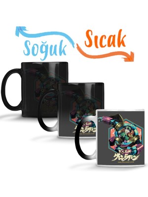 Baskı Dükkanı Tengen Toppa Gurren Lagann Sihirli Kupa Bardak Porselen