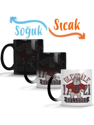 Baskı Dükkanı Bullgods Pug Köpek Sihirli Kupa Bardak Porselen