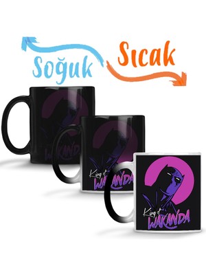 Baskı Dükkanı King Of Wakanda Sihirli Kupa Bardak Porselen