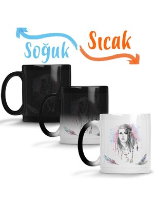 Baskı Dükkanı Incili Küpeli Kız Sihirli Kupa Bardak Porselen