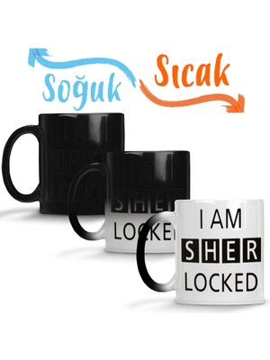 Baskı Dükkanı I Am Sher Locked Sihirli Kupa Bardak Porselen